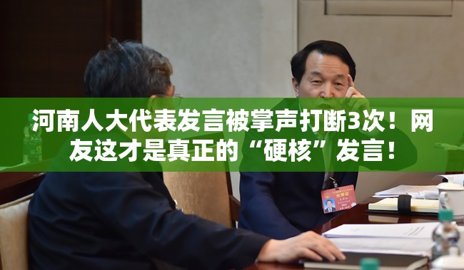 河南人大代表发言被掌声打断3次！网友这才是真正的“硬核”发言！