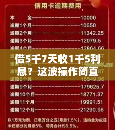 借5千7天收1千5利息