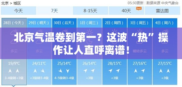 北京气温卷到第一？这波“热”操作让人直呼离谱！